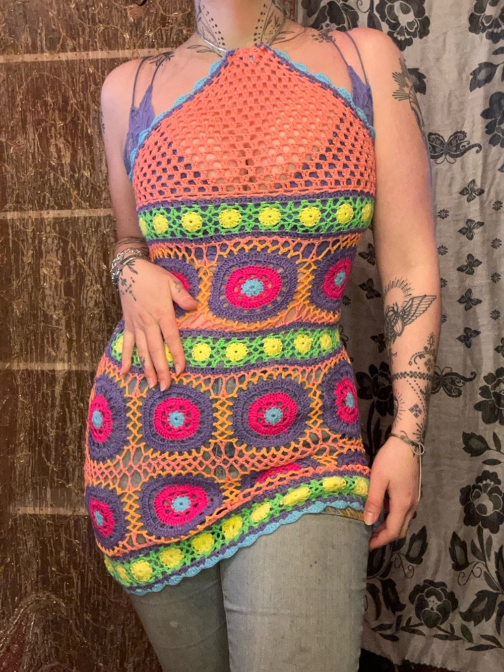 Current Mood Crochet Summer Minidress 
- festival -